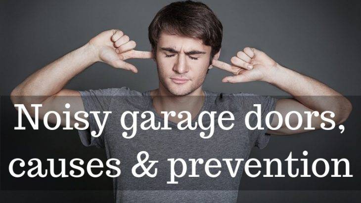 Man reacting to noisy garage door
